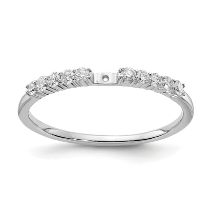 14K White Gold Diamond Peg Set CZ Engagement Ring