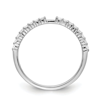 14K White Gold Diamond Peg Set CZ Engagement Ring