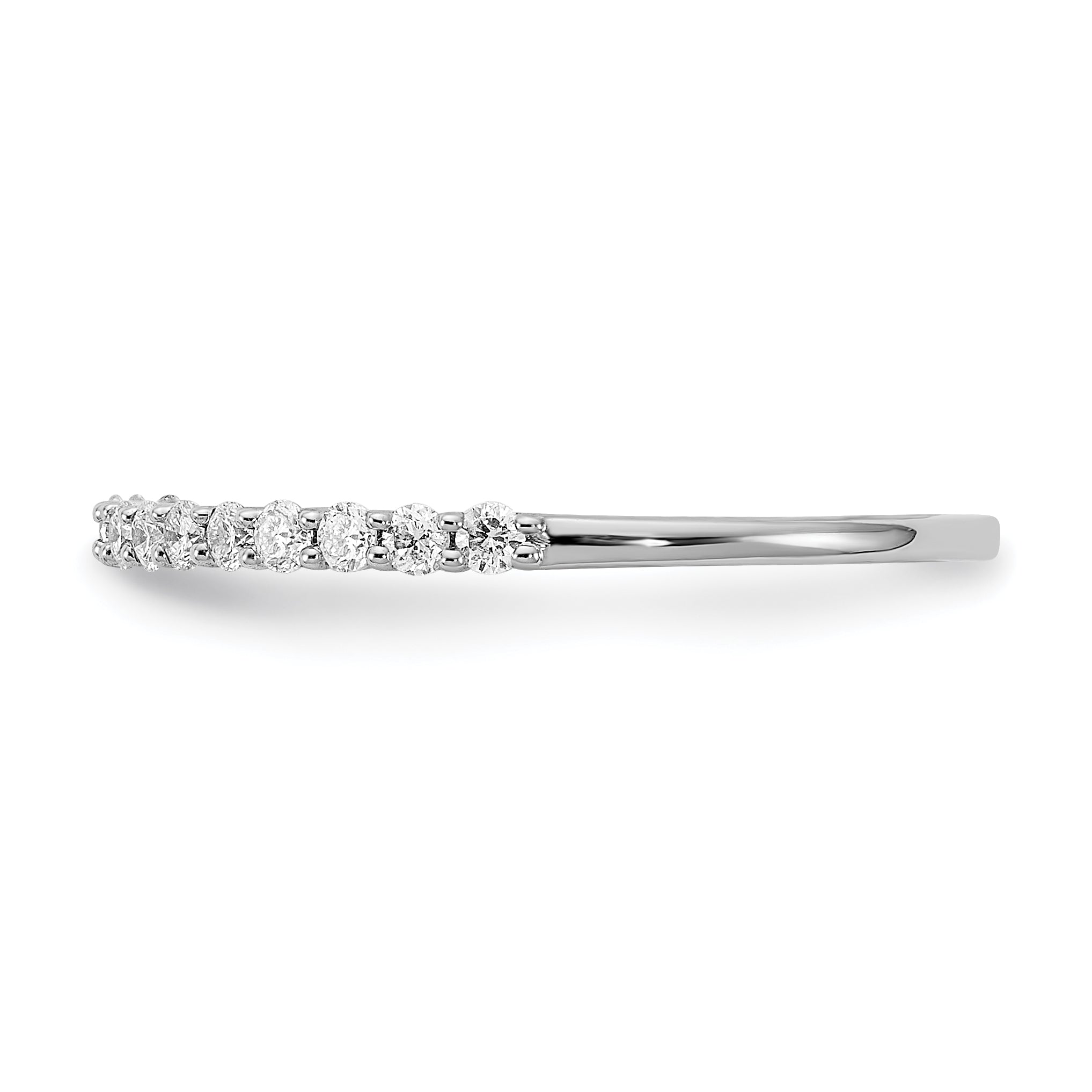 14K White Gold Diamond Peg Set CZ Engagement Ring