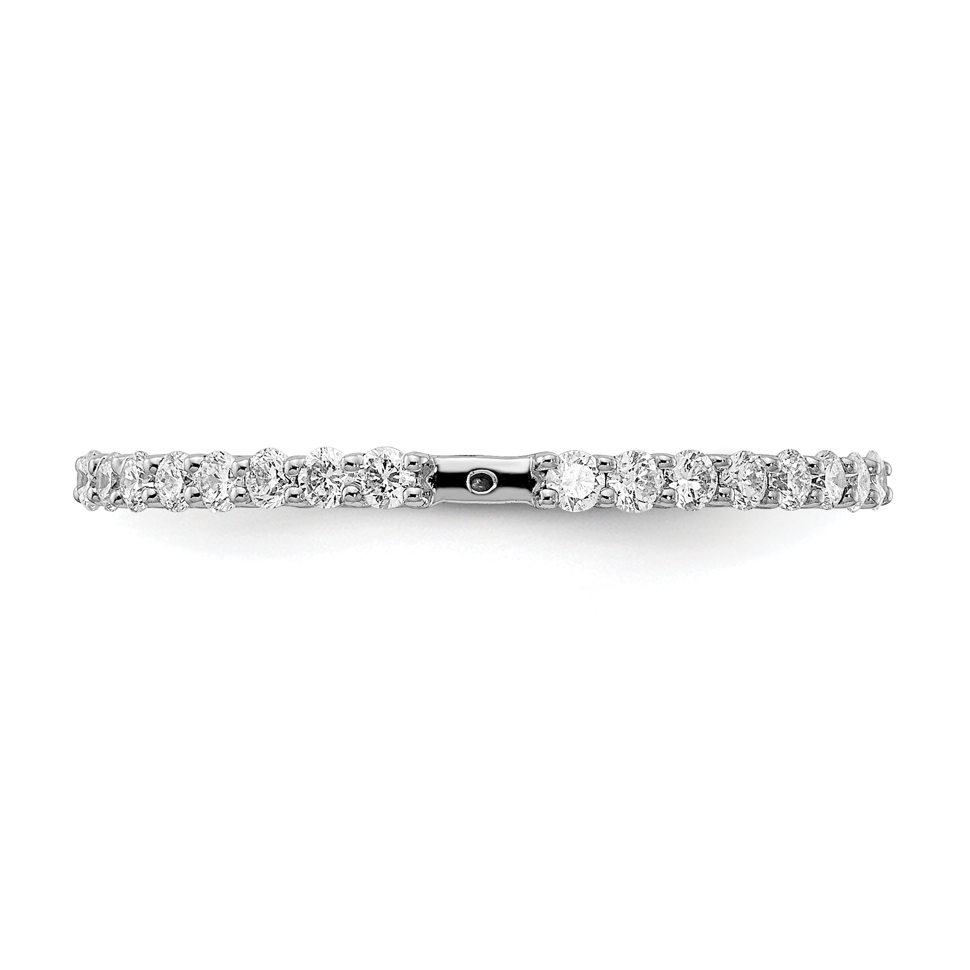 14K White Gold Diamond Peg Set CZ Engagement Ring