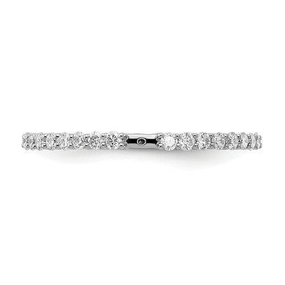 14K White Gold Diamond Peg Set CZ Engagement Ring
