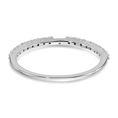 14K White Gold Diamond Peg Set CZ Engagement Ring