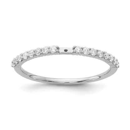 14K White Gold Diamond Peg Set CZ Engagement Ring