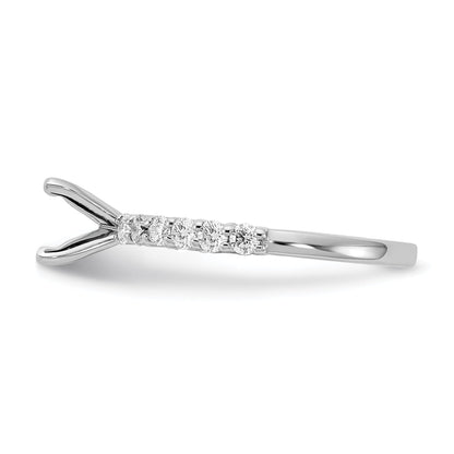 14K White Gold Diamond Peg Set CZ Engagement Ring