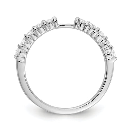 14K White Gold Diamond Peg Set CZ Engagement Ring