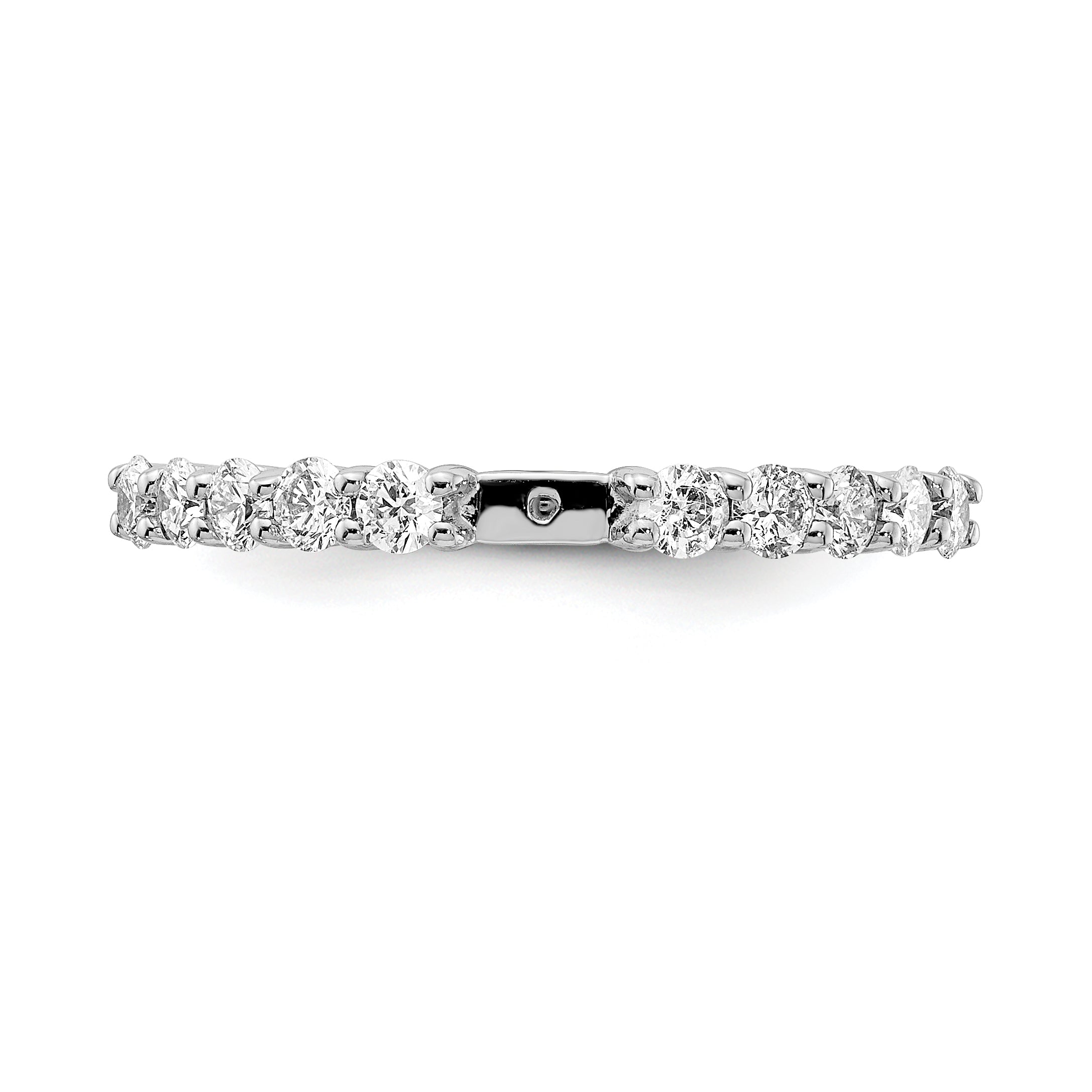14K White Gold Diamond Peg Set CZ Engagement Ring