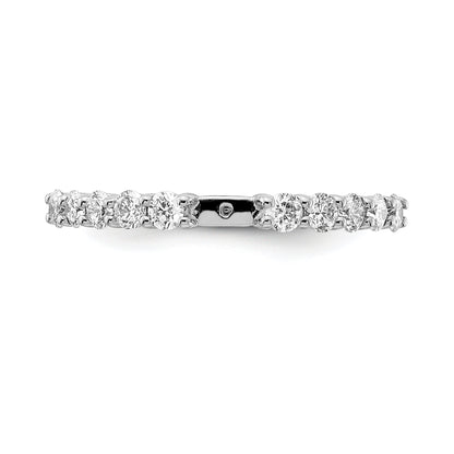 14K White Gold Diamond Peg Set CZ Engagement Ring