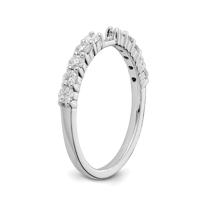 14K White Gold Diamond Peg Set CZ Engagement Ring