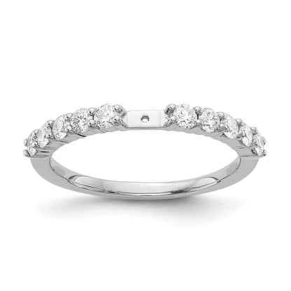 14K White Gold Diamond Peg Set CZ Engagement Ring