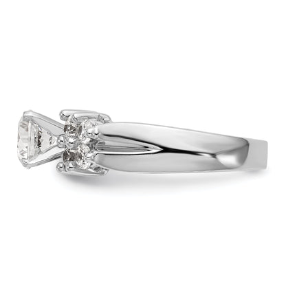 14K White Gold Diamond Peg Set Engagement Ring