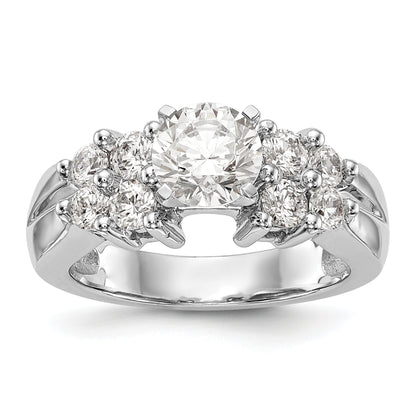 14K White Gold Diamond Peg Set Engagement Ring