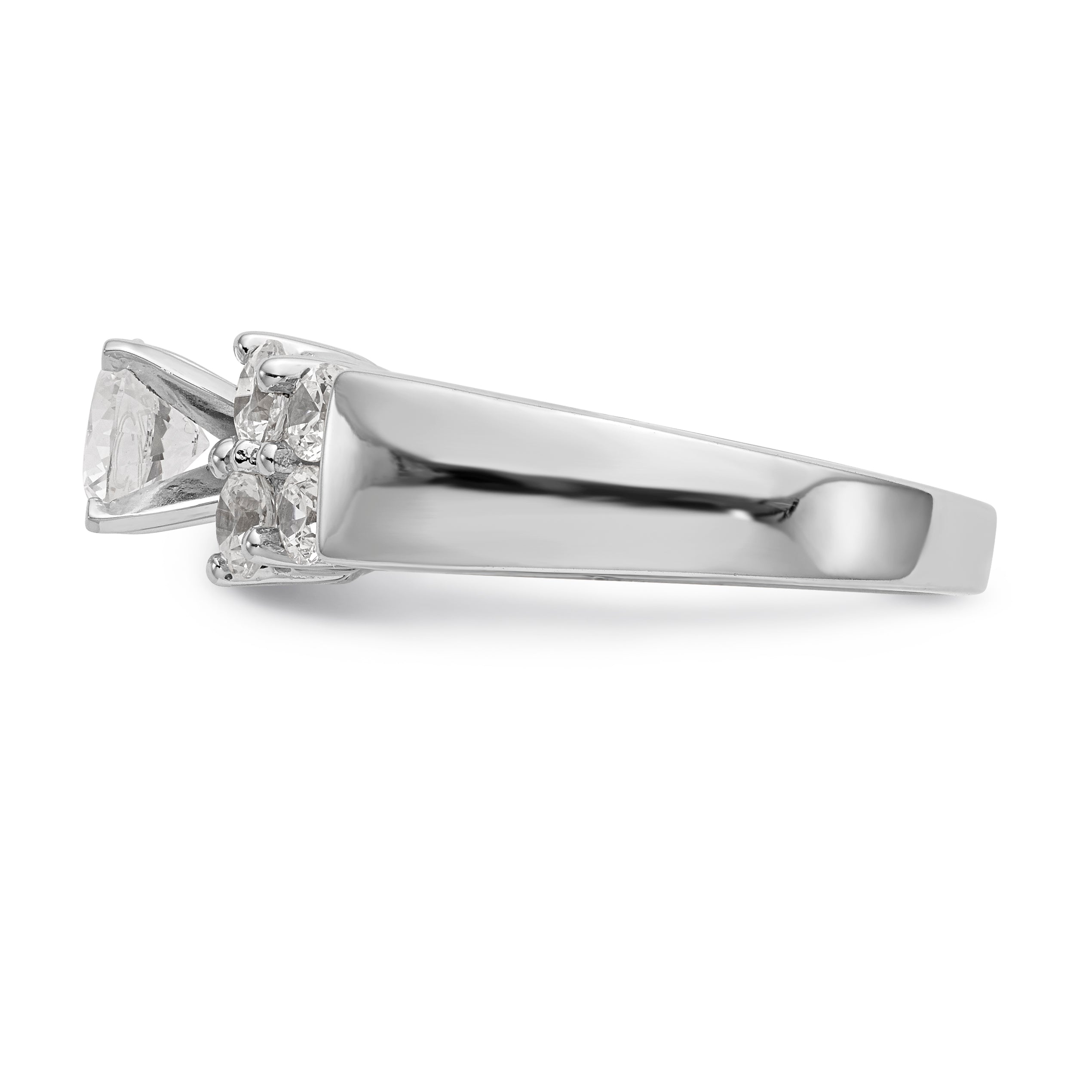 14K White Gold Diamond Peg Set Engagement Ring