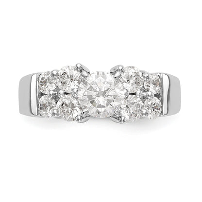 14K White Gold Diamond Peg Set Engagement Ring