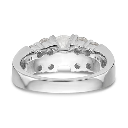 14K White Gold Diamond Peg Set Engagement Ring