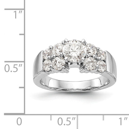 14K White Gold Diamond Peg Set Engagement Ring