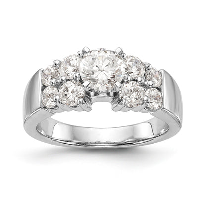 14K White Gold Diamond Peg Set Engagement Ring
