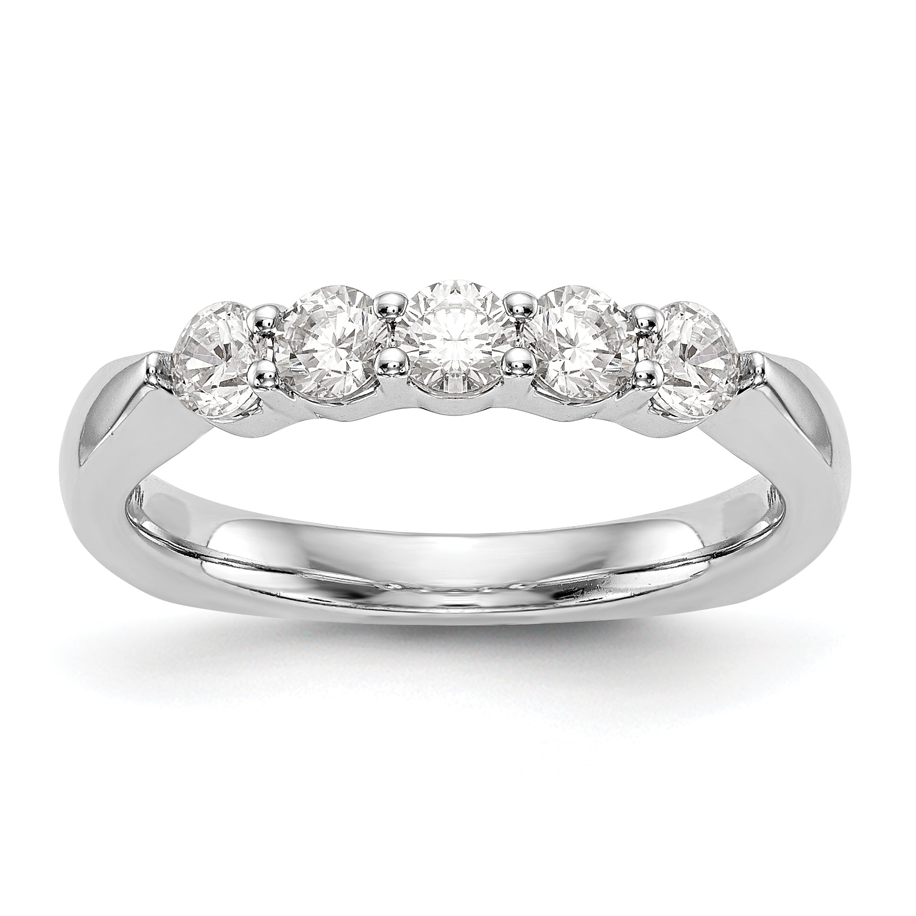 14K White Gold Diamond Wedding Band