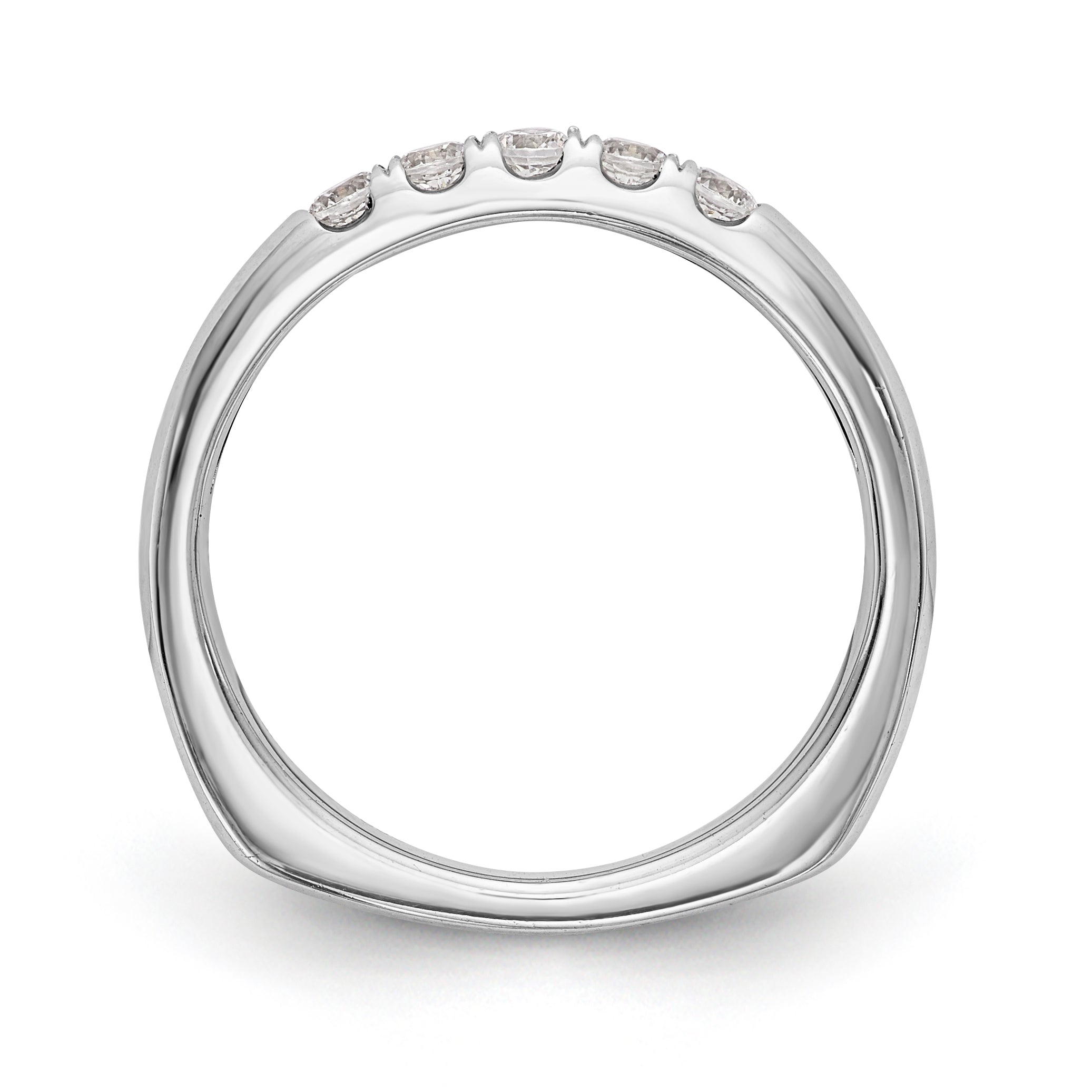 14K White Gold Diamond Wedding Band