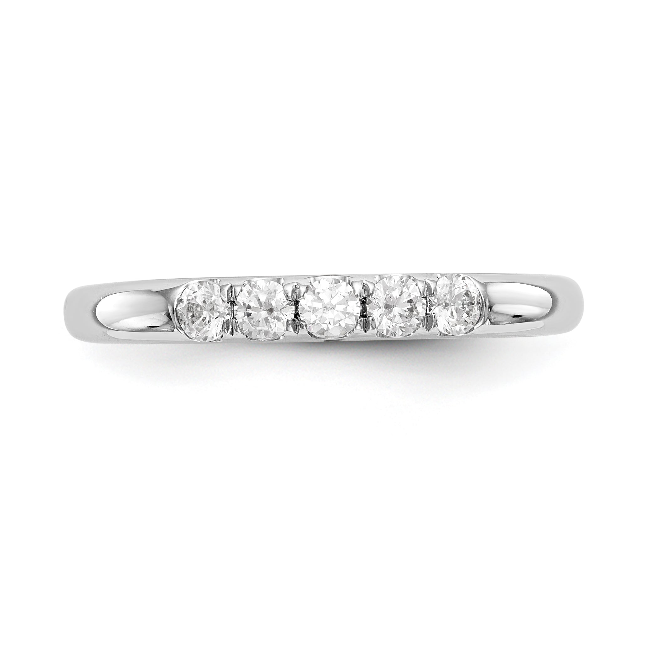 14K White Gold Diamond Wedding Band