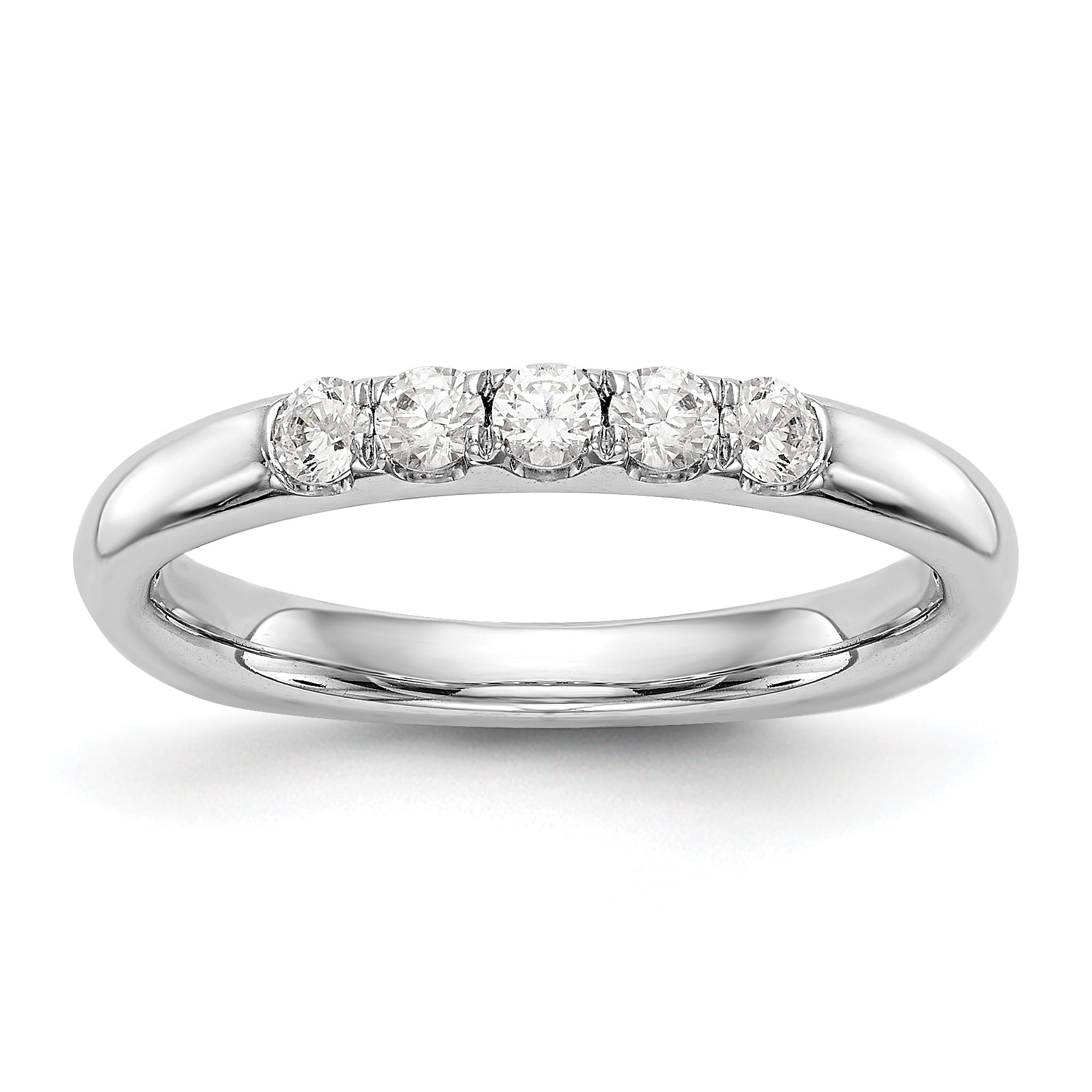 14K White Gold Diamond Wedding Band