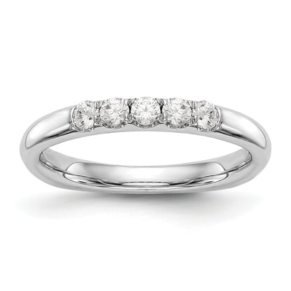 14K White Gold Diamond Wedding Band