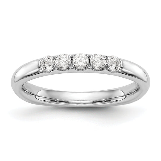 14K White Gold Diamond Wedding Band