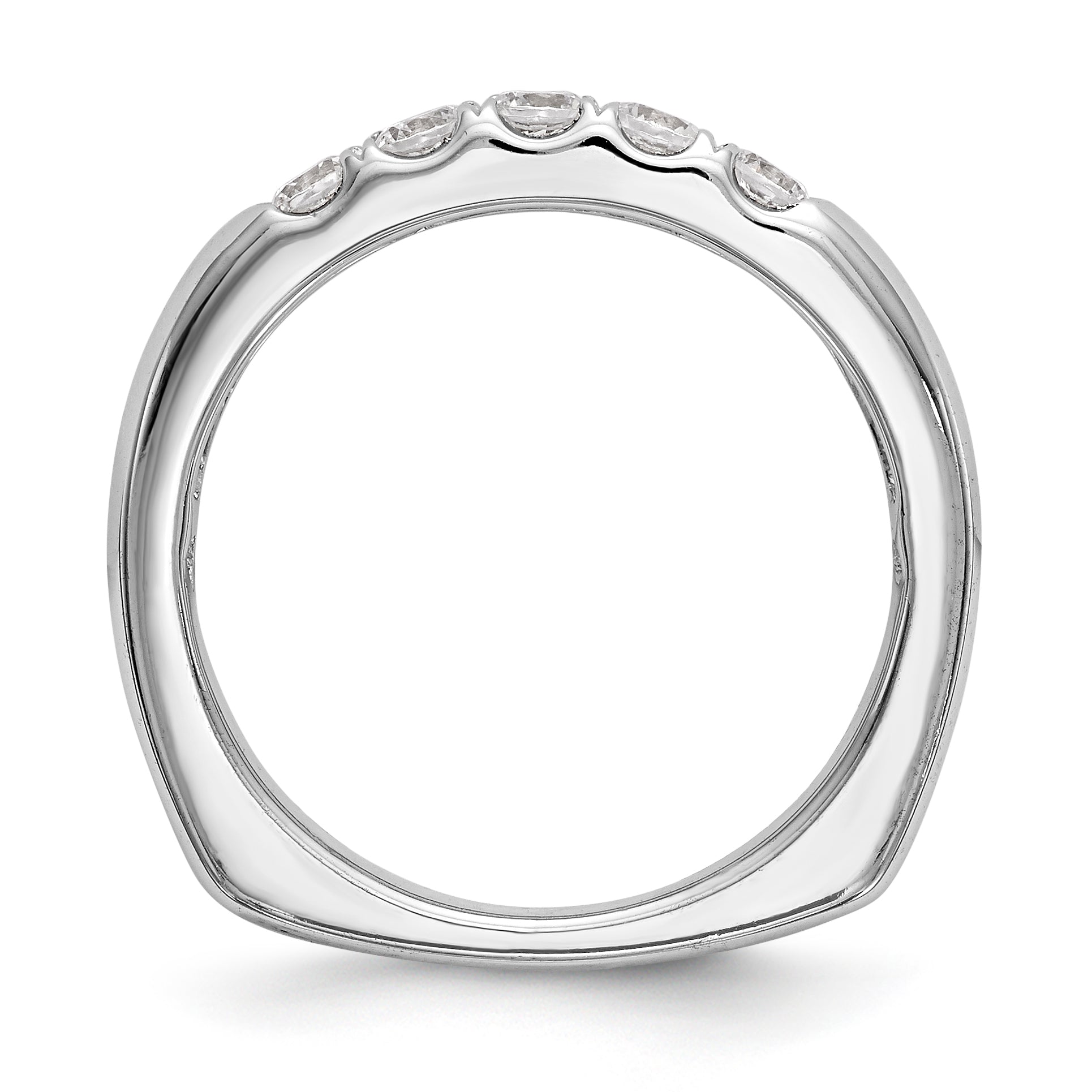 14K White Gold Diamond Wedding Band
