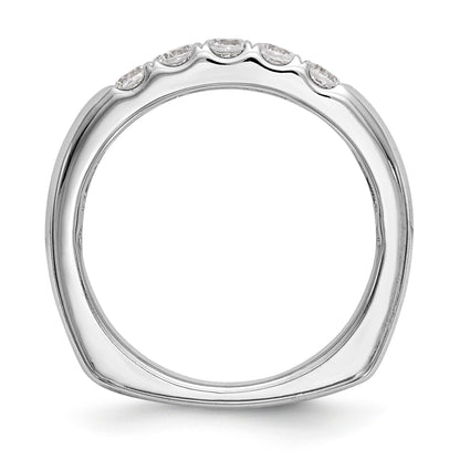 14K White Gold Diamond Wedding Band