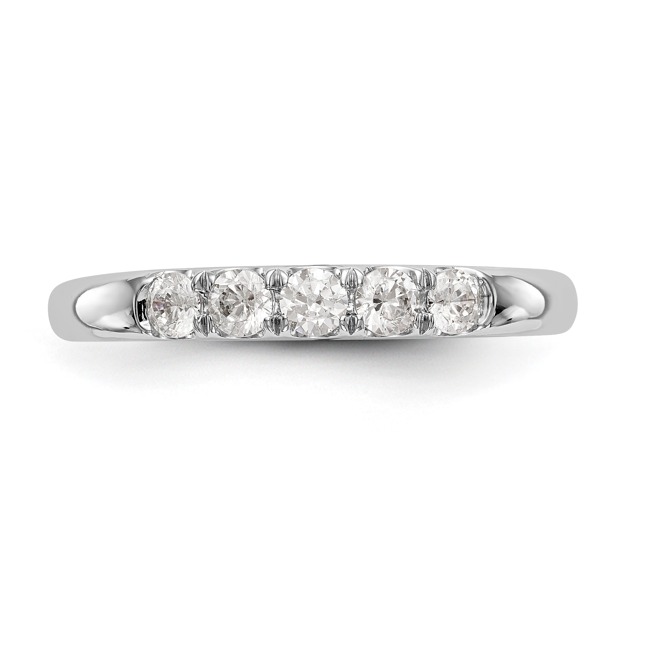 14K White Gold Diamond Wedding Band