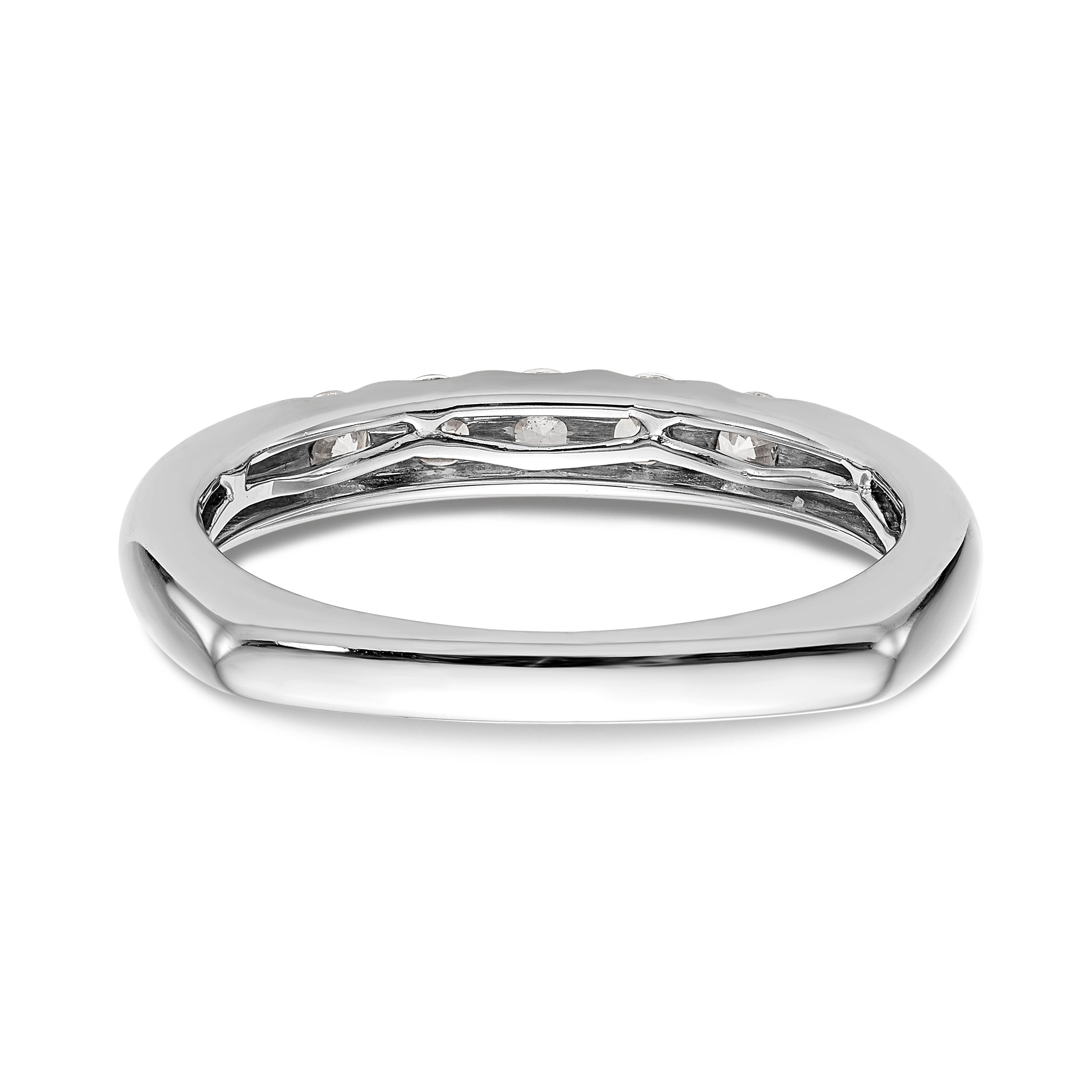 14K White Gold Diamond Wedding Band
