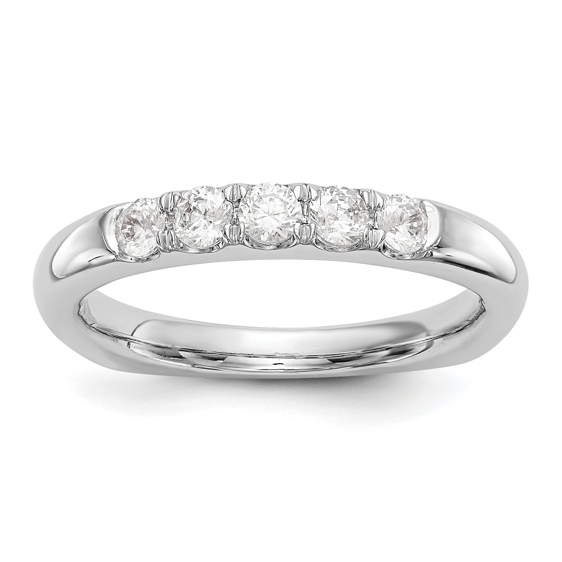 14K White Gold Diamond Wedding Band