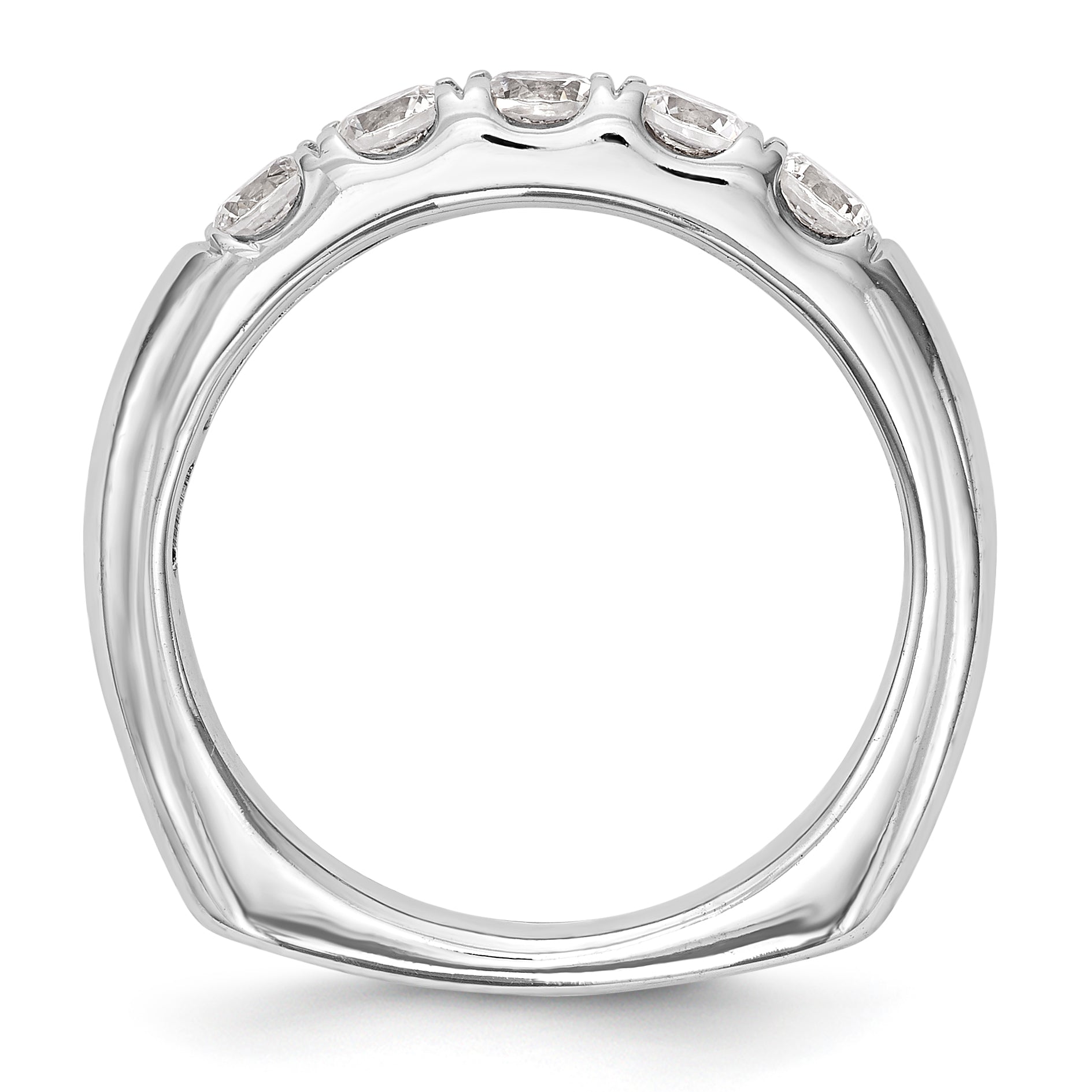 14K White Gold Diamond Wedding Band