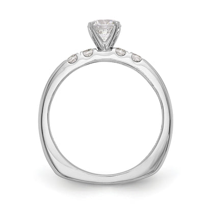 14K White Gold Diamond Peg Set Engagement Ring