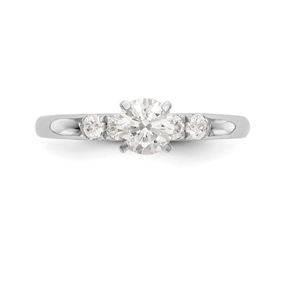 14K White Gold Diamond Peg Set Engagement Ring