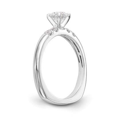 14K White Gold Diamond Peg Set Engagement Ring