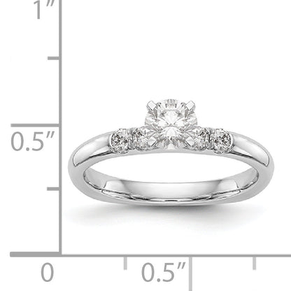 14K White Gold Diamond Peg Set Engagement Ring