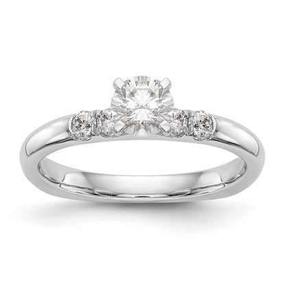 14K White Gold Diamond Peg Set Engagement Ring