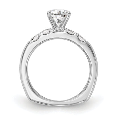 14K White Gold Diamond Peg Set Engagement Ring