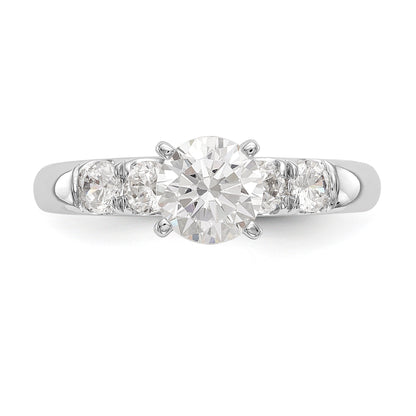 14K White Gold Diamond Peg Set Engagement Ring