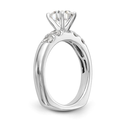 14K White Gold Diamond Peg Set Engagement Ring