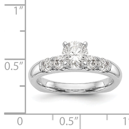 14K White Gold Diamond Peg Set Engagement Ring