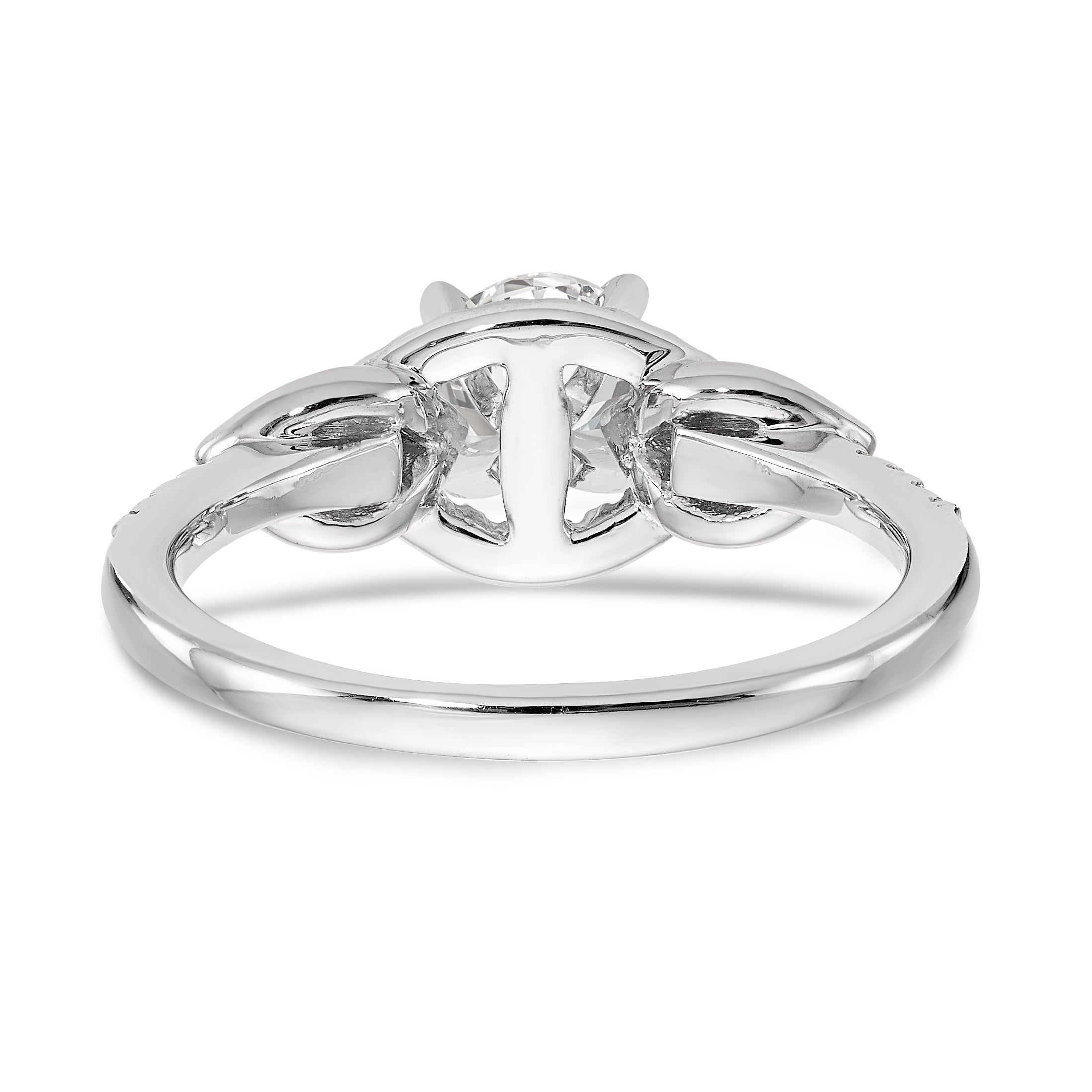 14K White Gold Diamond Peg Set Engagement Ring