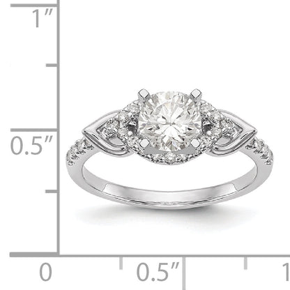 14K White Gold Diamond Peg Set Engagement Ring