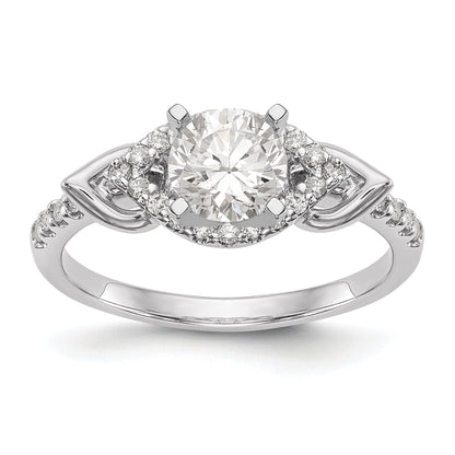 14K White Gold Diamond Peg Set Engagement Ring