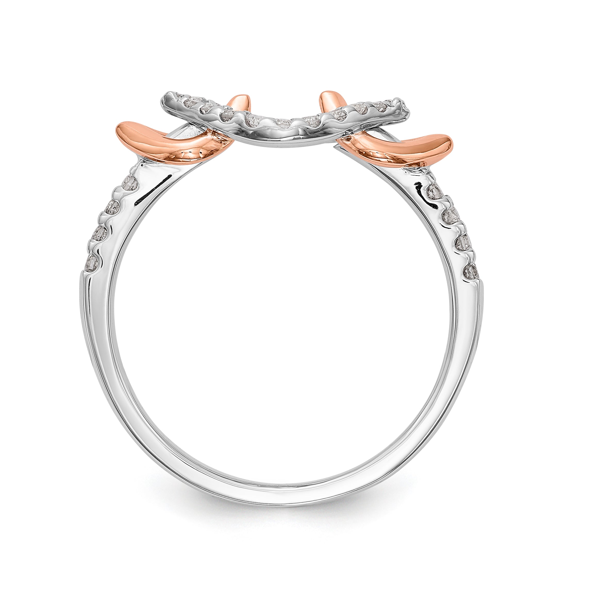 14K White Gold Diamond Peg Set Engagement Ring