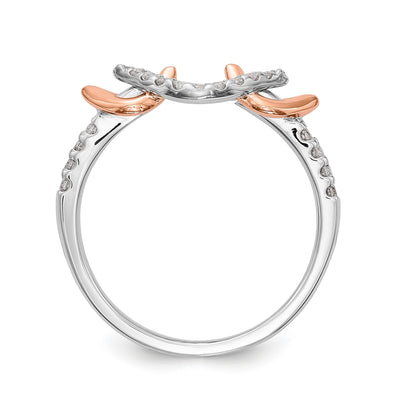 14K White Gold Diamond Peg Set Engagement Ring