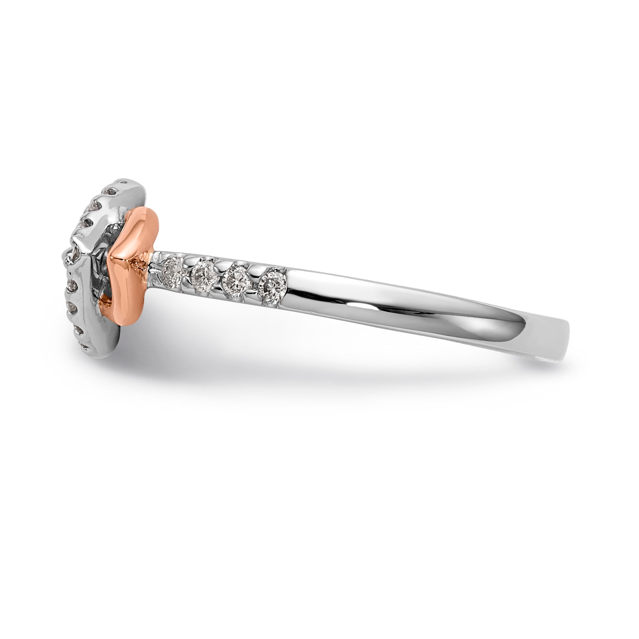14K White Gold Diamond Peg Set Engagement Ring