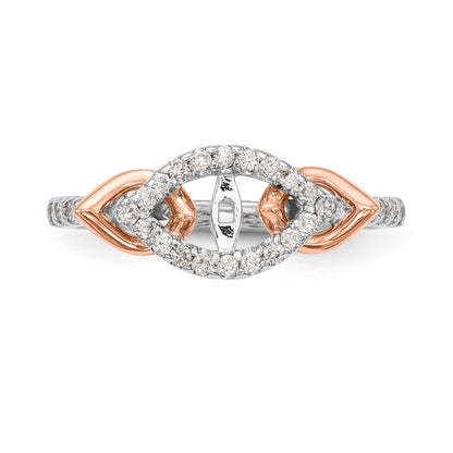 14K White Gold Diamond Peg Set Engagement Ring