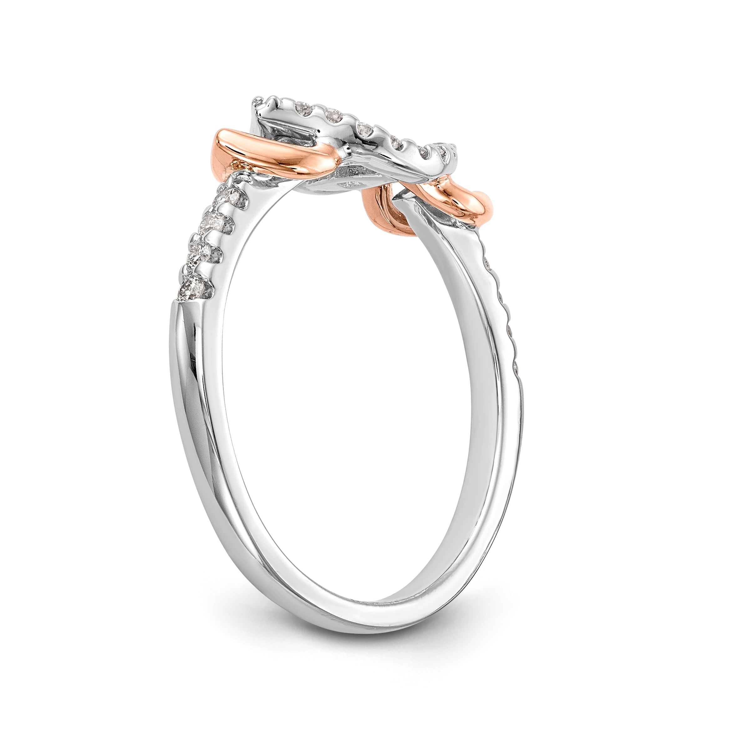 14K White Gold Diamond Peg Set Engagement Ring