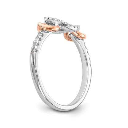 14K White Gold Diamond Peg Set Engagement Ring